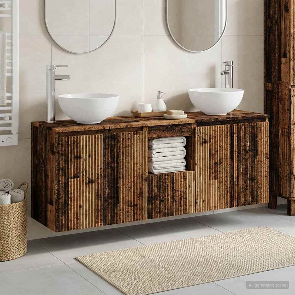 vidaXL Badkamerkast set 3 st Wit 49,5 x 41 x 64,5 cm Bewerkt hout