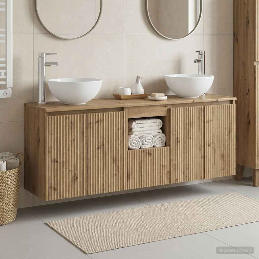 vidaXL Badkamerkast set 3 st Wit 49,5 x 41 x 64,5 cm Bewerkt hout