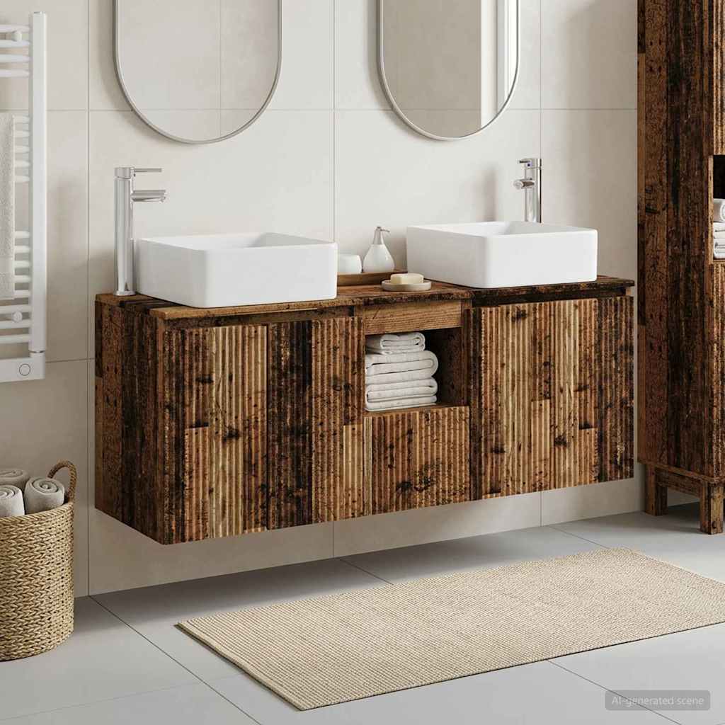 vidaXL Badkamerkast set 3 st Wit 49,5 x 41 x 63 cm Bewerkt hout