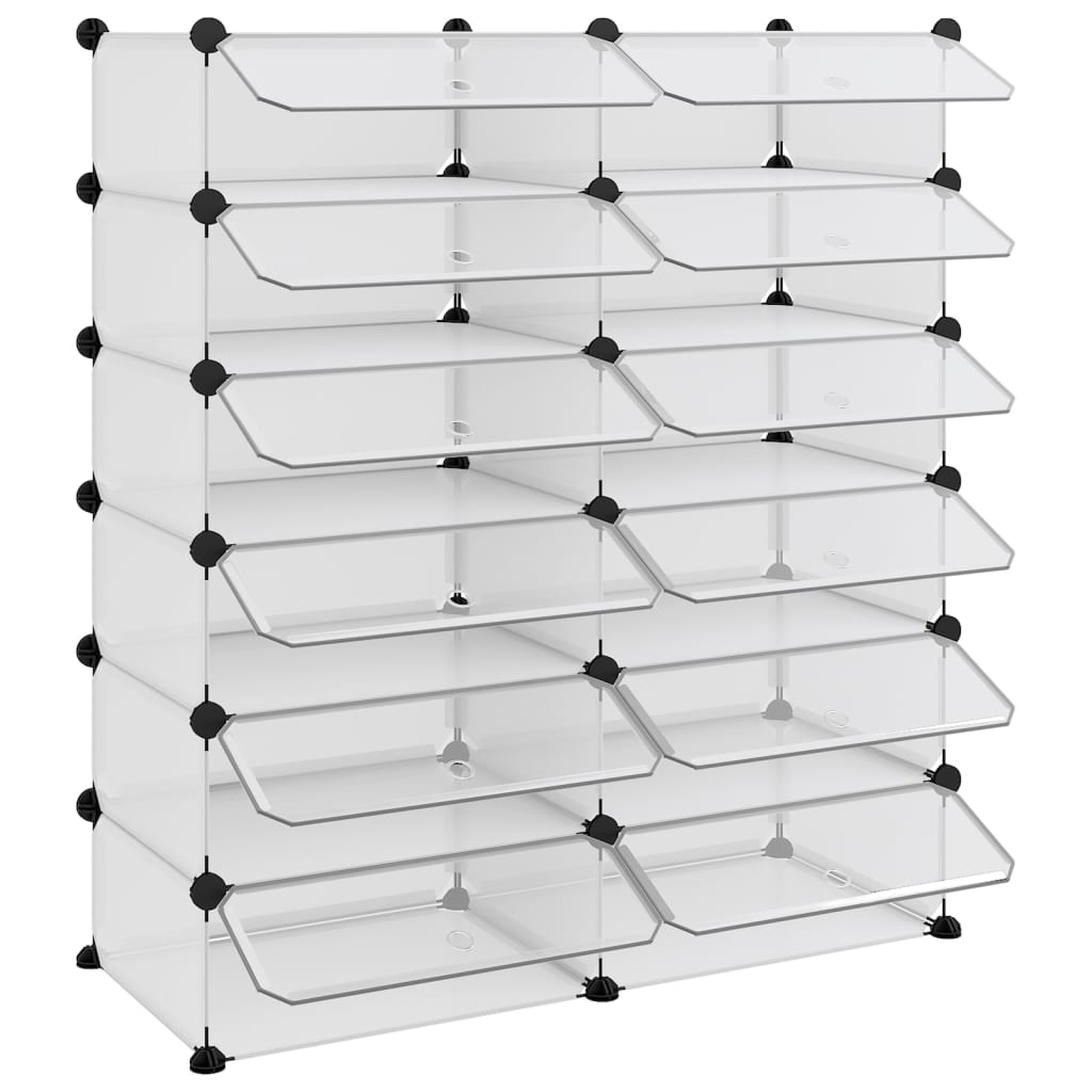 vidaXL Schoenenrek 93x36,5x140 cm polypropeen transparant