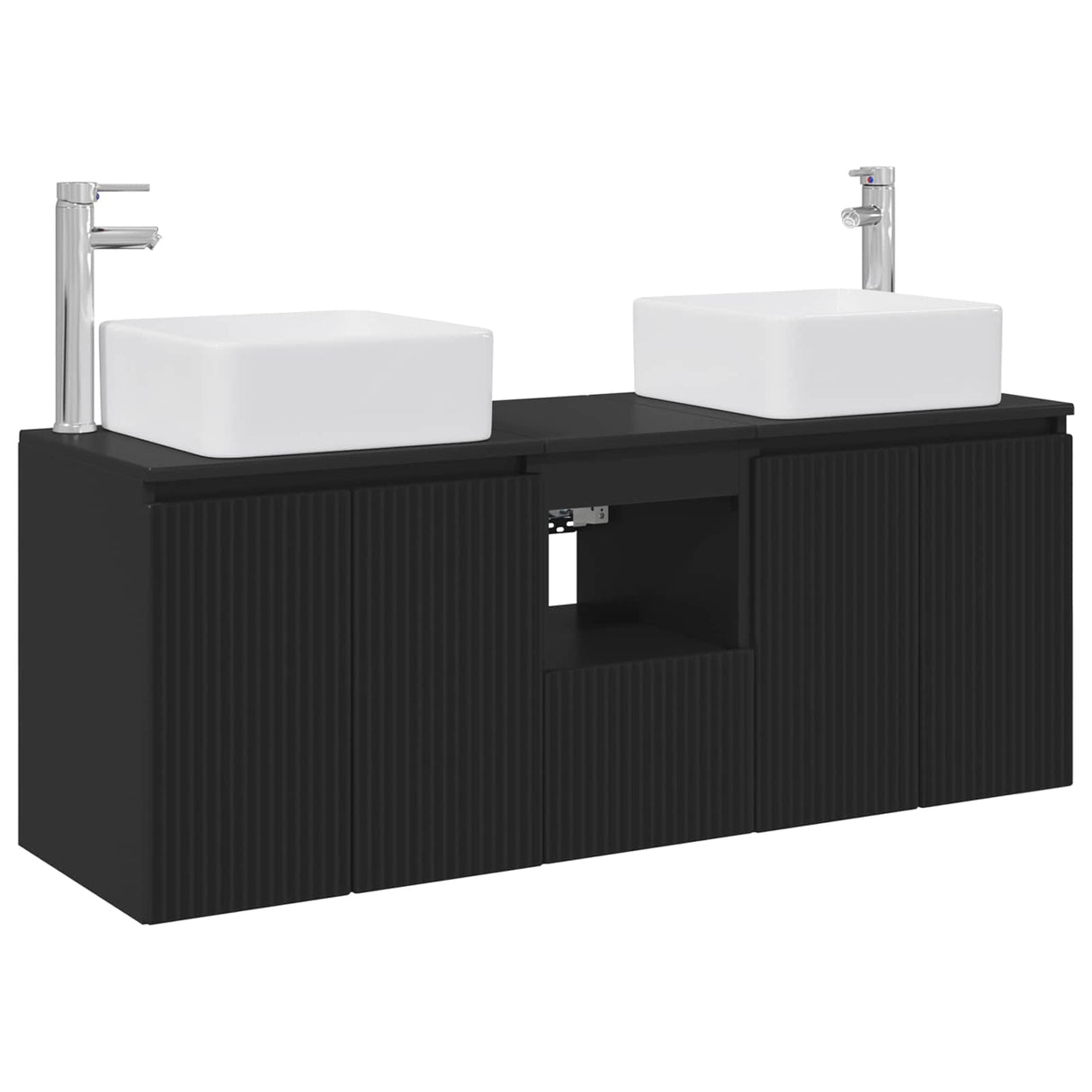 vidaXL Badkamerkast set 3 st Wit 53 x 35 x 63 cm Bewerkt hout