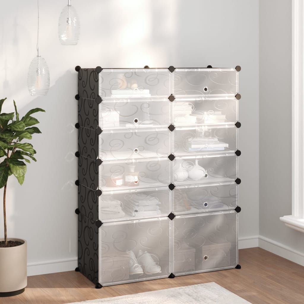vidaXL Schoenenrek 93x36,5x140 cm polypropeen transparant