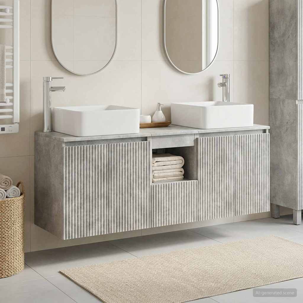 vidaXL Badkamerkast set 3 st Wit 53 x 35 x 63 cm Bewerkt hout