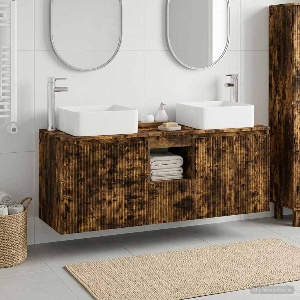 vidaXL Badkamerkast set 3 st Wit 53 x 35 x 63 cm Bewerkt hout