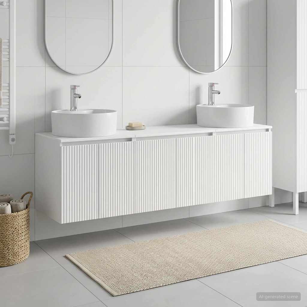 vidaXL Badkamerkast set 3 st Wit 49,5 x 44,5 x 65 cm Bewerkt hout