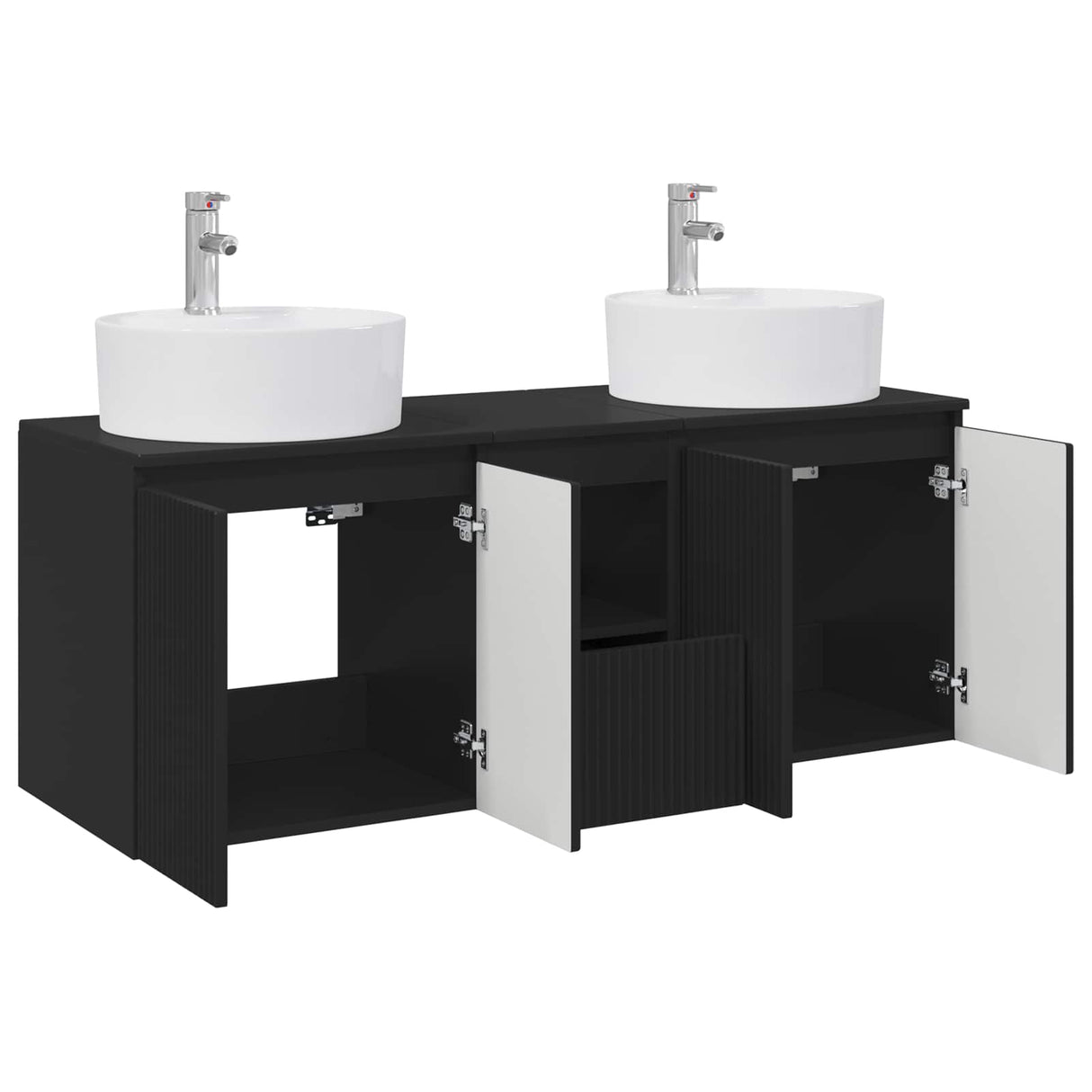 vidaXL Badkamerkast set 3 st Wit 49,5 x 44,5 x 65 cm Bewerkt hout