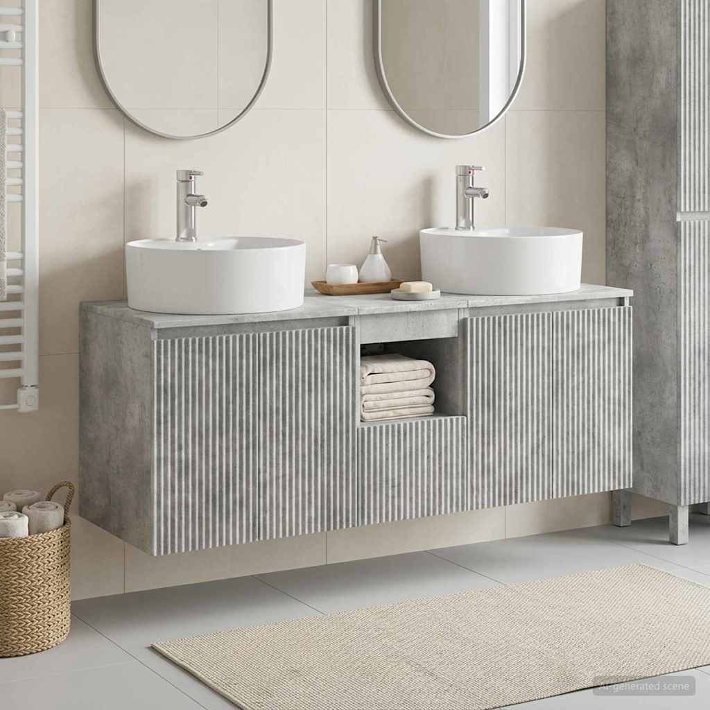 vidaXL Badkamerkast set 3 st Wit 49,5 x 44,5 x 65 cm Bewerkt hout