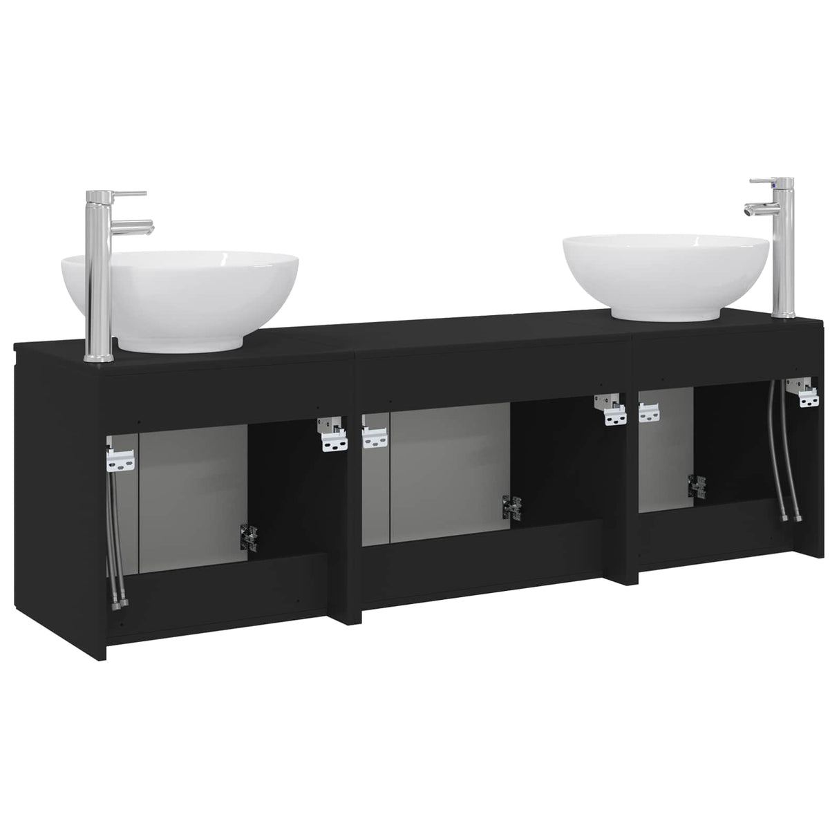 vidaXL Badkamerkast set 3 st Wit 49,5 x 44,5 x 65 cm Bewerkt hout