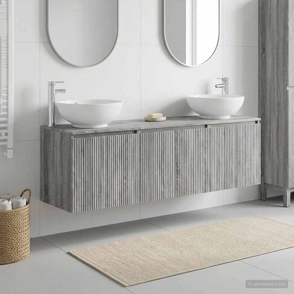 vidaXL Badkamerkast set 3 st Wit 49,5 x 44,5 x 65 cm Bewerkt hout