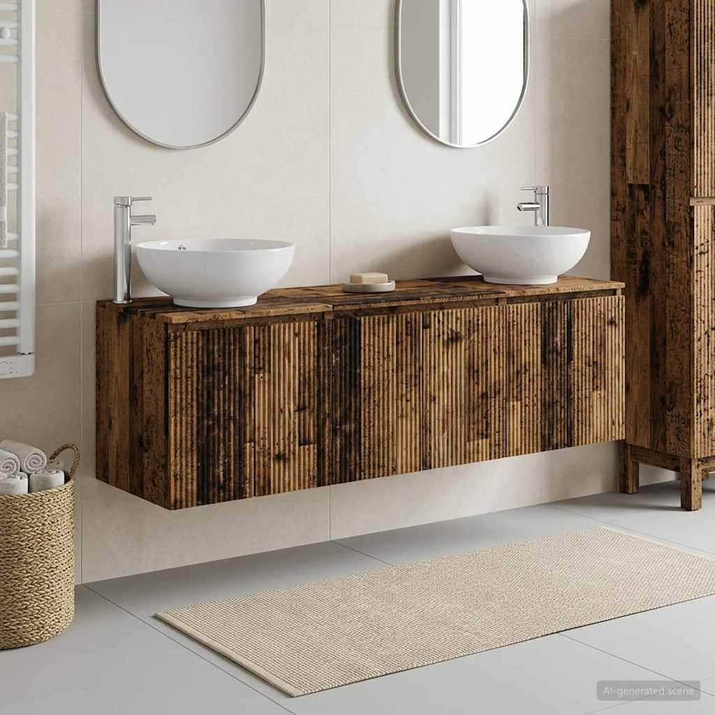 vidaXL Badkamerkast set 3 st Wit 49,5 x 44,5 x 65 cm Bewerkt hout
