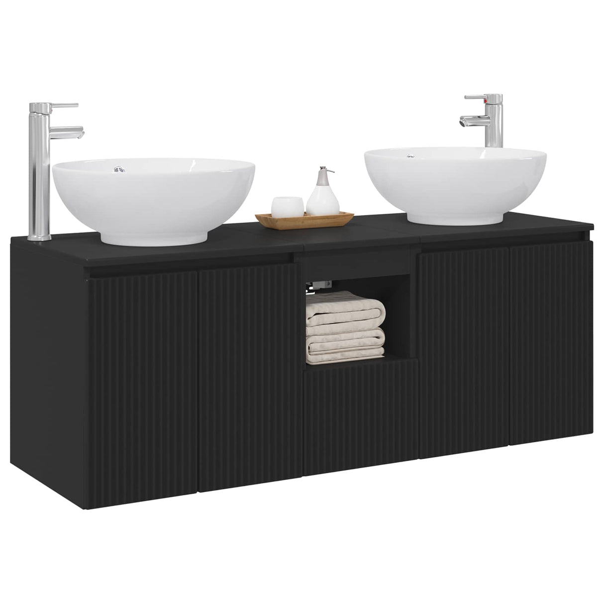 vidaXL Badkamerkast set 3 st Wit 49,5 x 44,5 x 65 cm Bewerkt hout