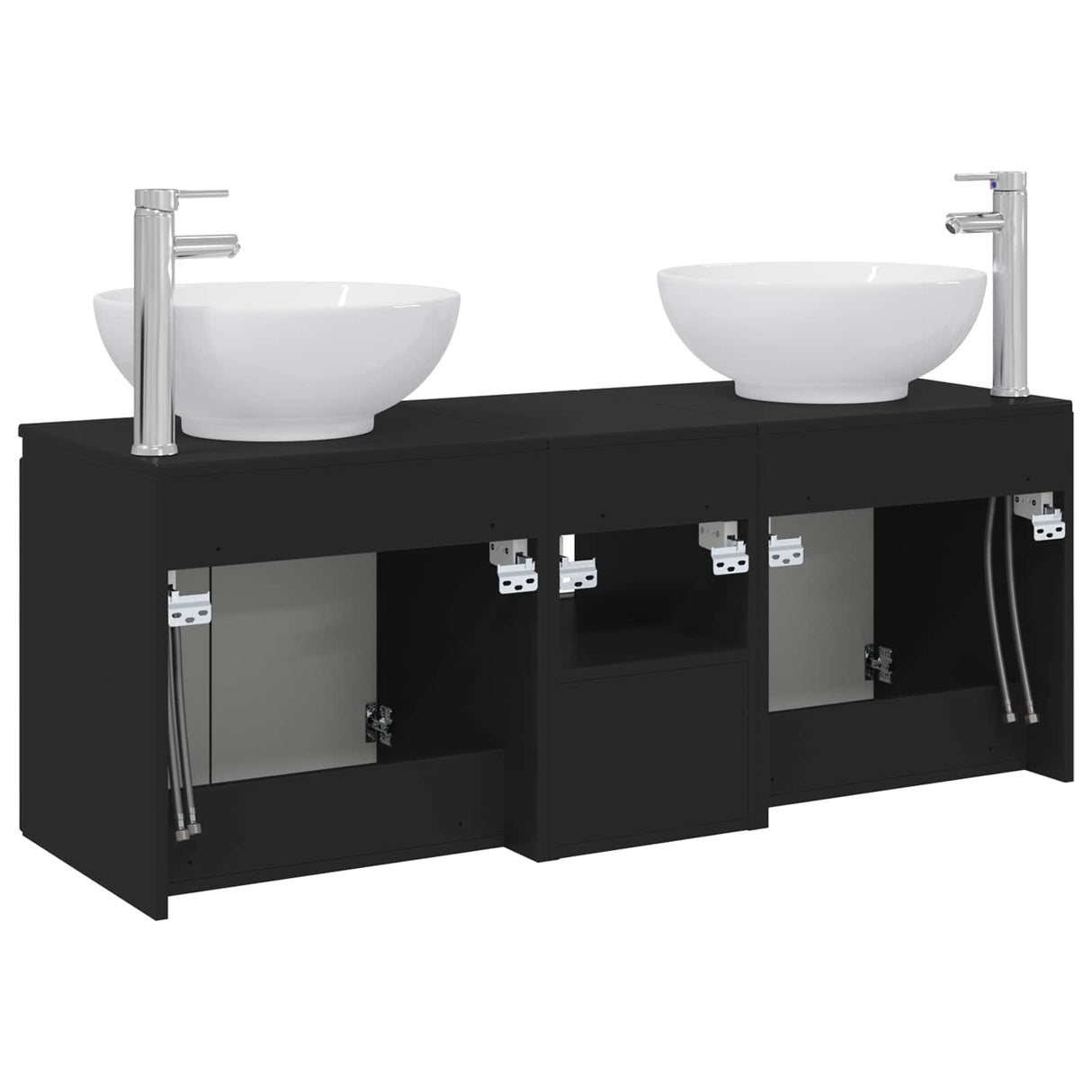 vidaXL Badkamerkast set 3 st Wit 49,5 x 44,5 x 65 cm Bewerkt hout