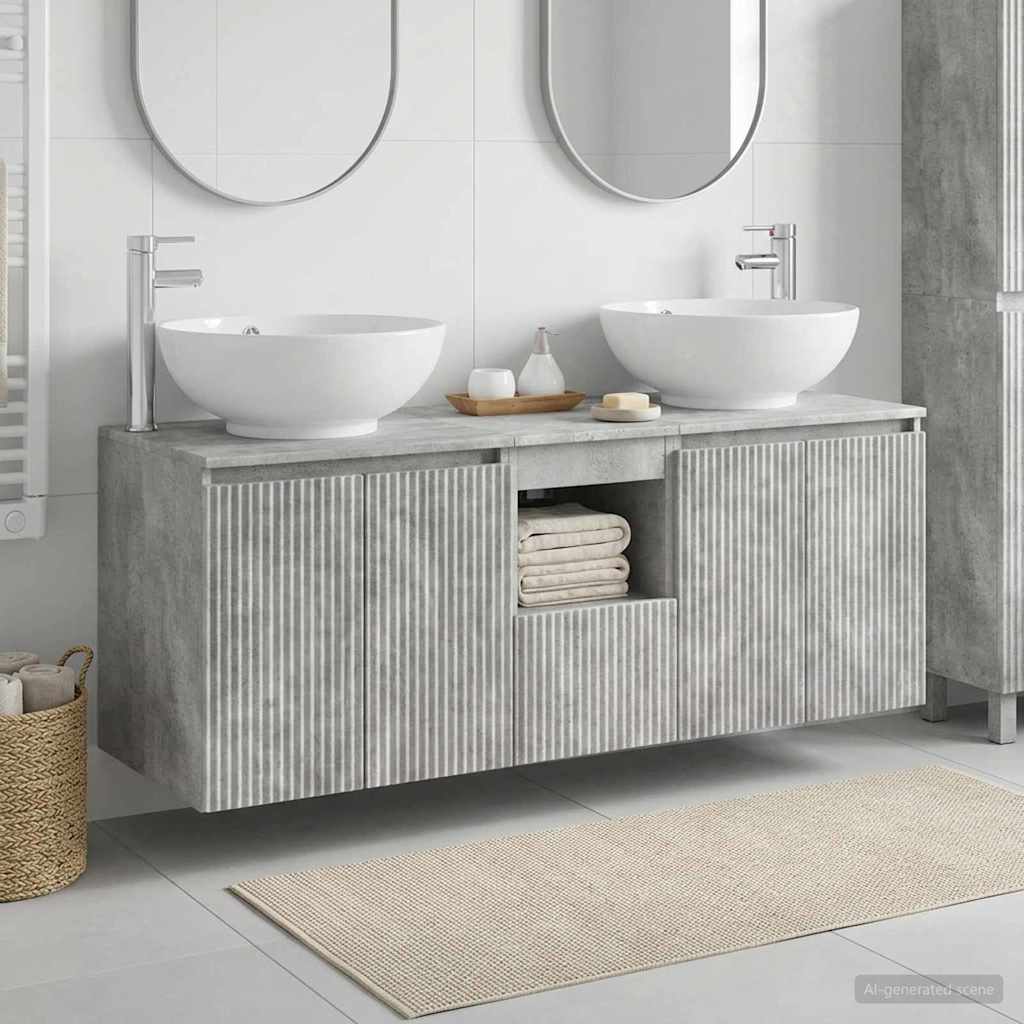 vidaXL Badkamerkast set 3 st Wit 49,5 x 44,5 x 65 cm Bewerkt hout