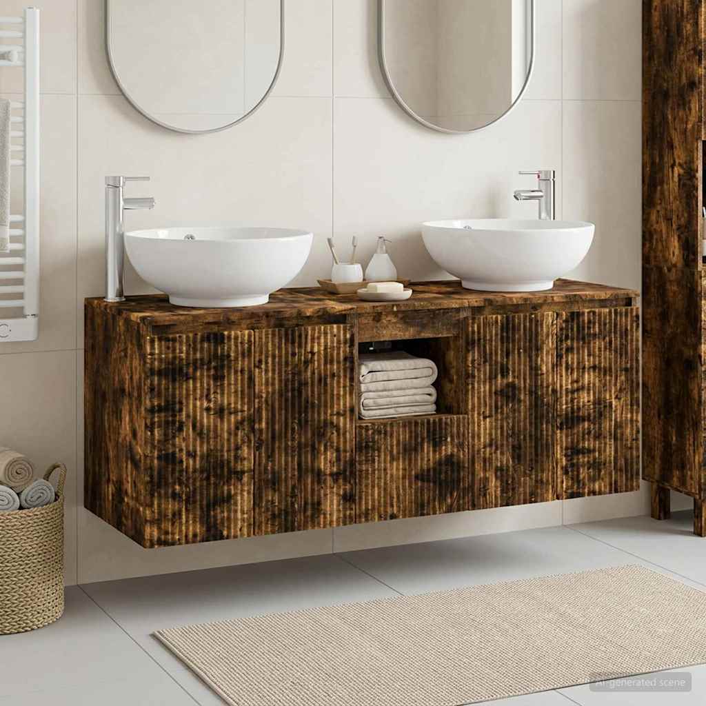 vidaXL Badkamerkast set 3 st Wit 49,5 x 44,5 x 65 cm Bewerkt hout