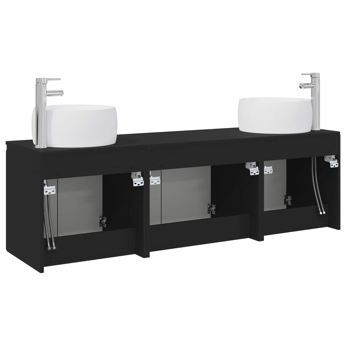 vidaXL Badkamerkast set 3 st Wit 49,5 x 44,5 x 66 cm Bewerkt hout