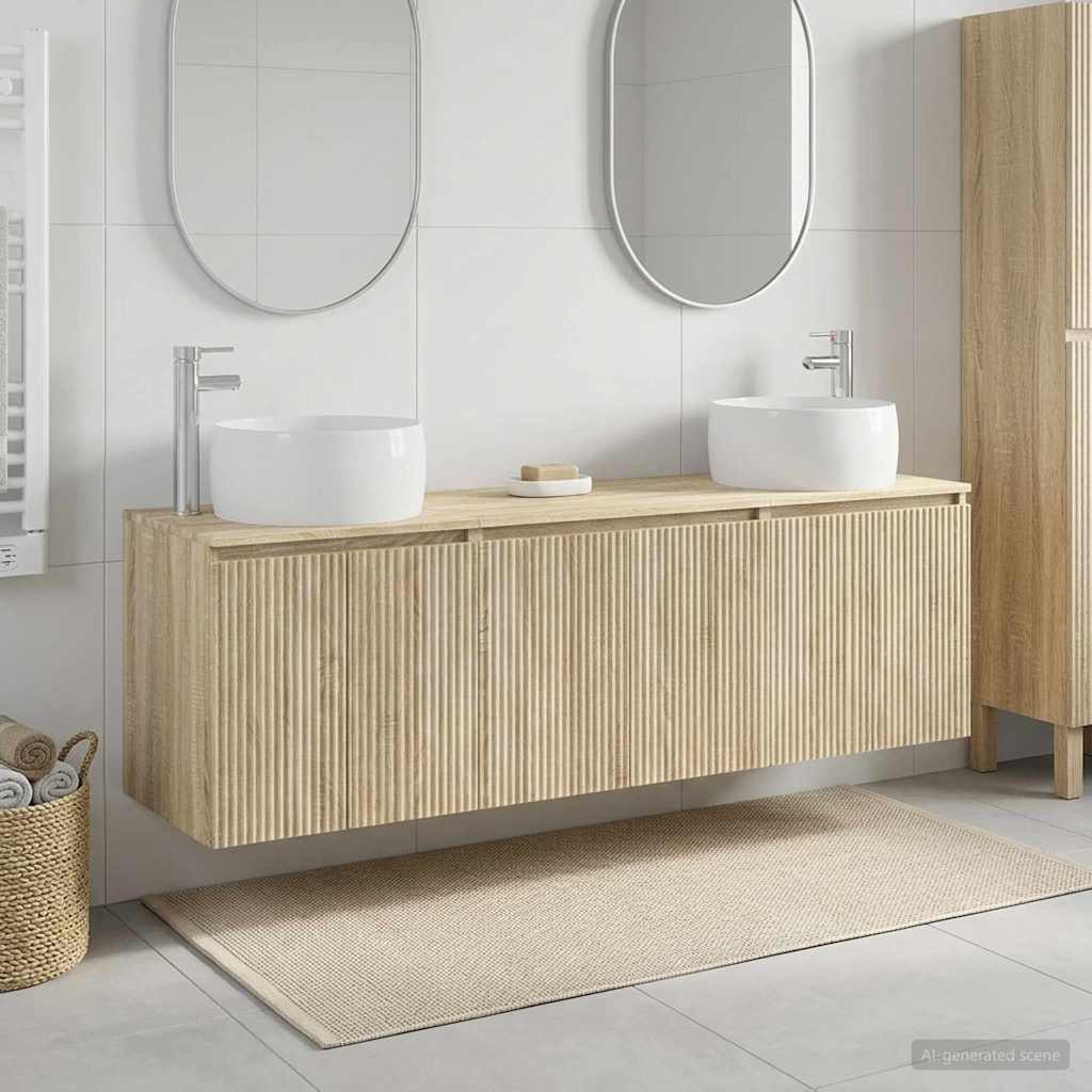 vidaXL Badkamerkast set 3 st Wit 49,5 x 44,5 x 66 cm Bewerkt hout