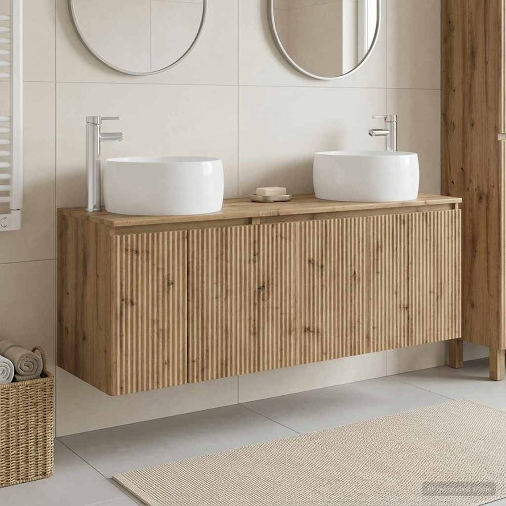 vidaXL Badkamerkast set 3 st Wit 49,5 x 44,5 x 66 cm Bewerkt hout
