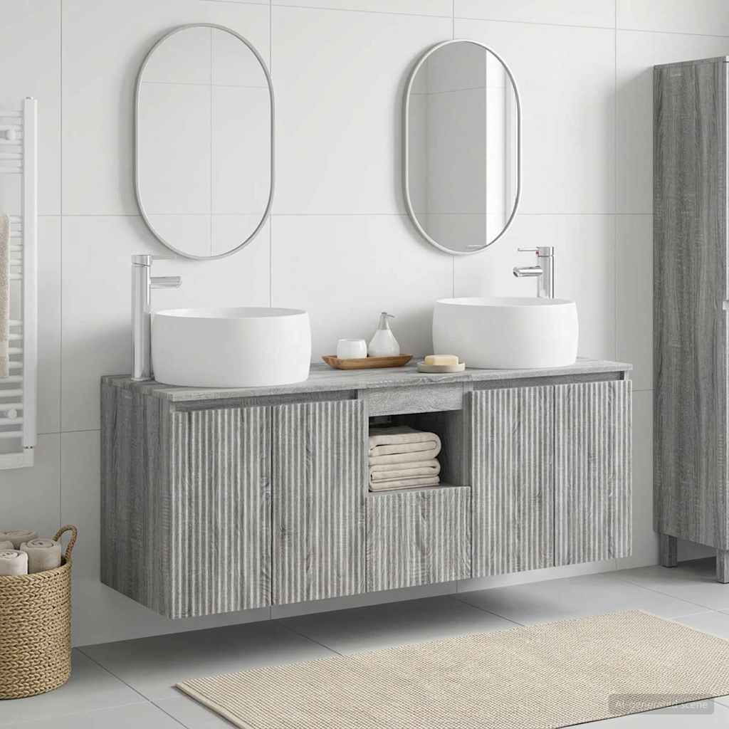 vidaXL Bathroom Cabinet Set 3 pcs White 49.5 x 44.5 x 66 cm Engineered Wood