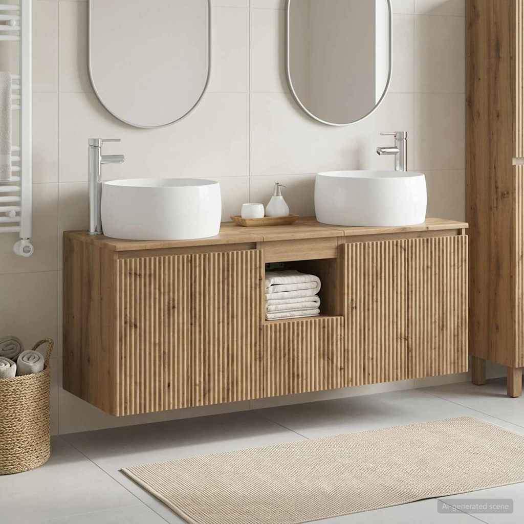 vidaXL Bathroom Cabinet Set 3 pcs White 49.5 x 44.5 x 66 cm Engineered Wood