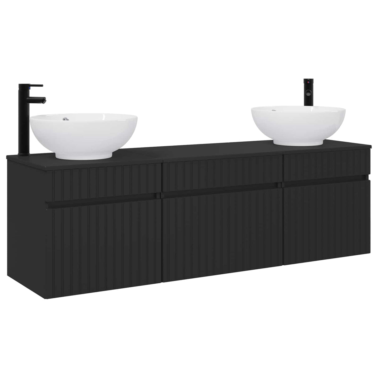 vidaXL Badkamerkast set 3 st Wit 49 x 44,5 x 66,5 cm Bewerkt hout