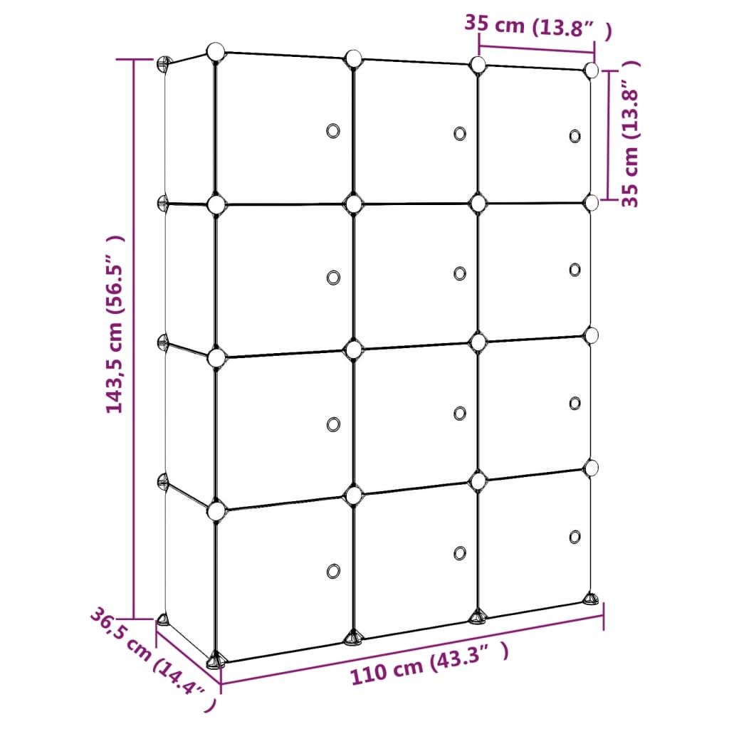 vidaXL Kids' Storage Unit with 6 Compartments Polypropylene Pink