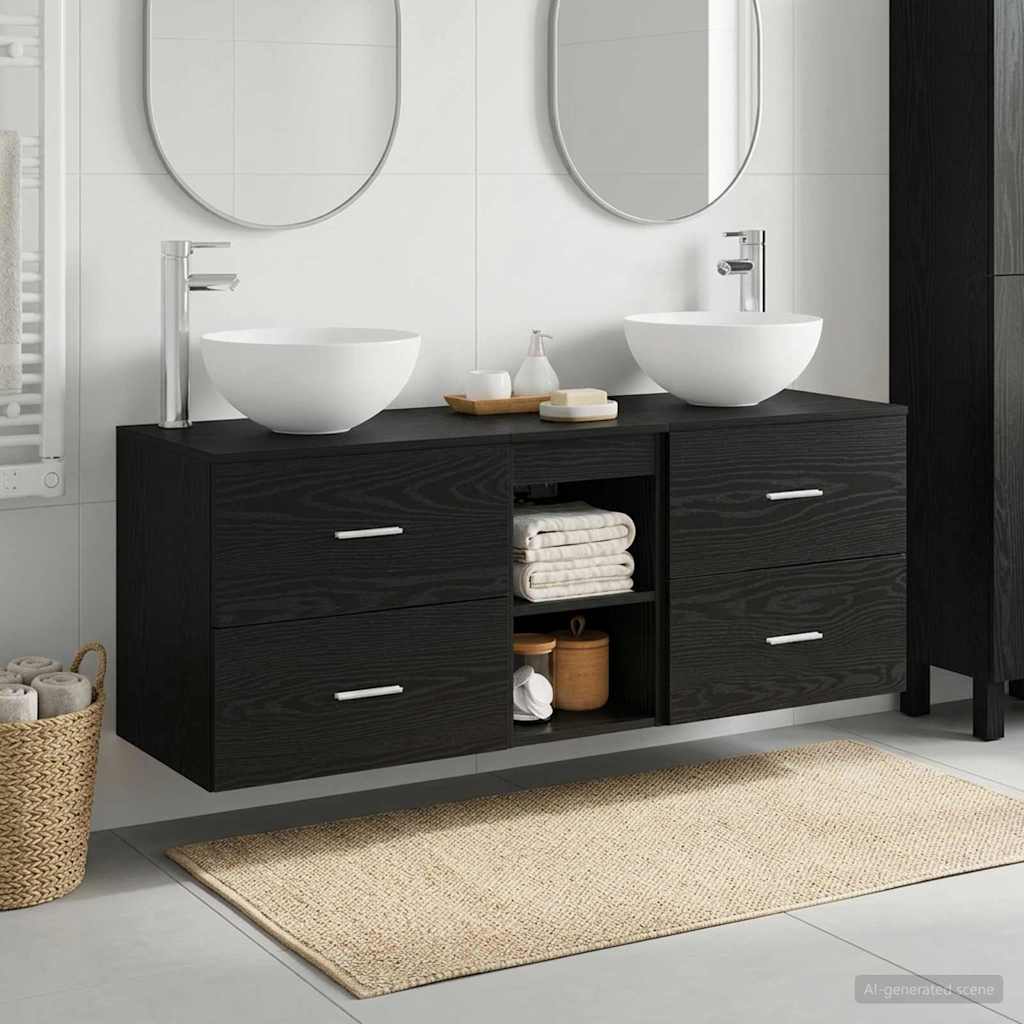vidaXL Badkamerkast set 3 st Wit 49,5 x 41 x 64,5 cm Bewerkt hout