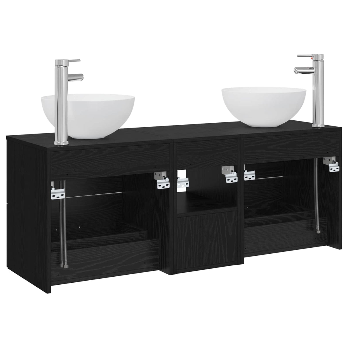 vidaXL Badkamerkast set 3 st Wit 49,5 x 41 x 64,5 cm Bewerkt hout