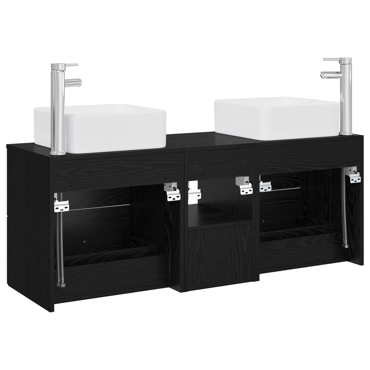vidaXL Badkamerkast set 3 st Wit 49,5 x 41 x 63 cm Bewerkt hout
