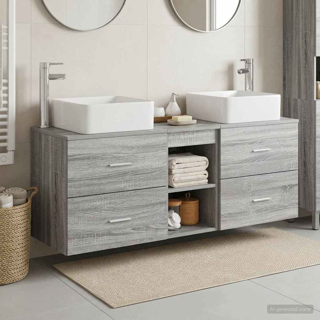 vidaXL Badkamerkast set 3 st Wit 49,5 x 41 x 63 cm Bewerkt hout