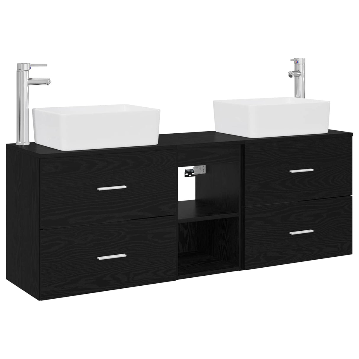 vidaXL Badkamerkast set 3 st Wit 53 x 34,5 x 63 cm Bewerkt hout