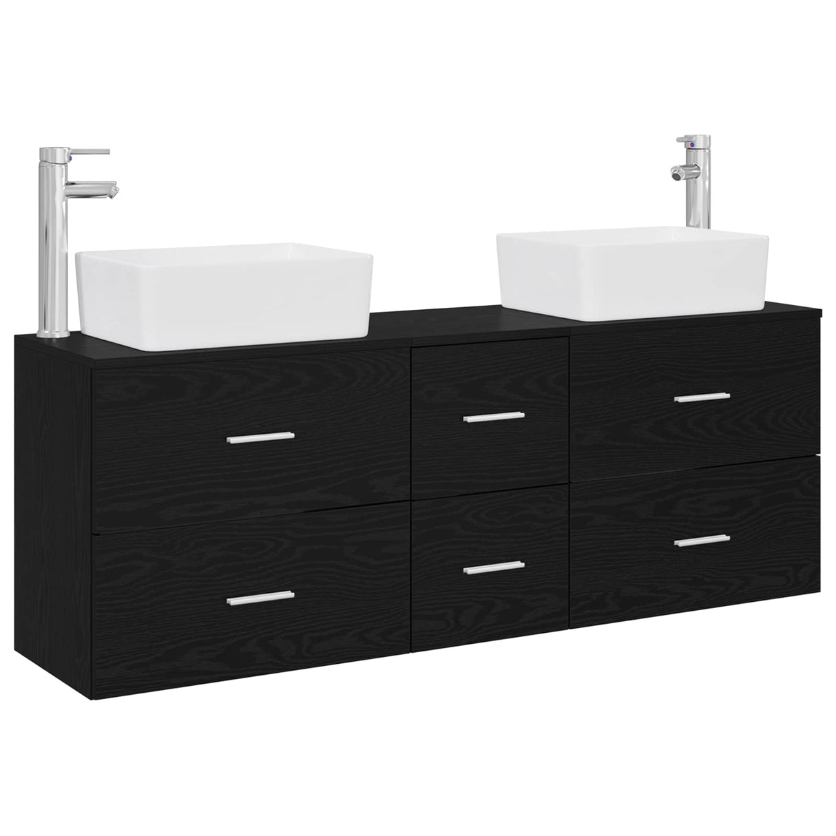 vidaXL Badkamerkast set 3 st Wit 53 x 34,5 x 63 cm Bewerkt hout