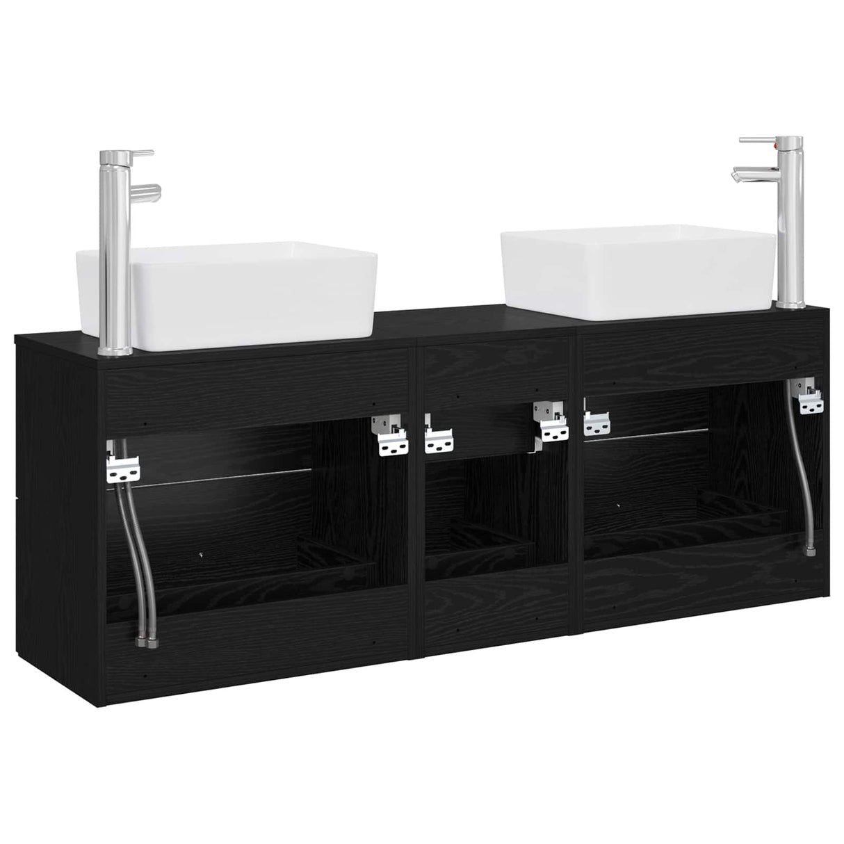 vidaXL Badkamerkast set 3 st Wit 53 x 34,5 x 63 cm Bewerkt hout