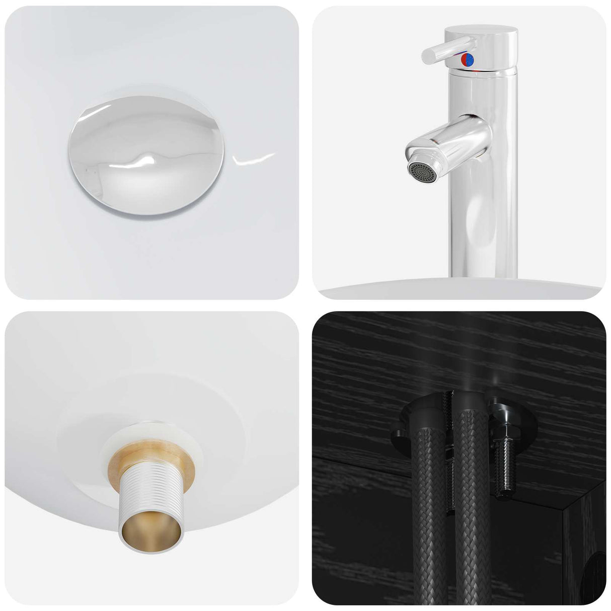 vidaXL Badkamerkast set 3 st Wit 49,5 x 44,5 x 65 cm Bewerkt hout