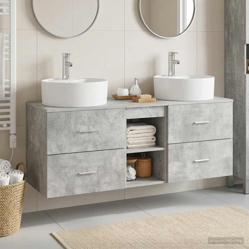 vidaXL Badkamerkast set 3 st Wit 49,5 x 44,5 x 65 cm Bewerkt hout