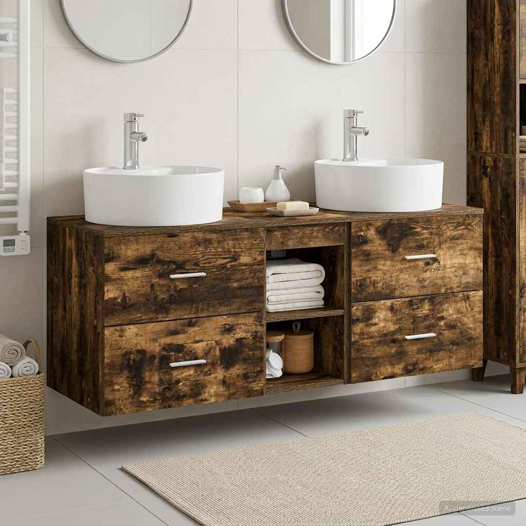 vidaXL Badkamerkast set 3 st Wit 49,5 x 44,5 x 65 cm Bewerkt hout