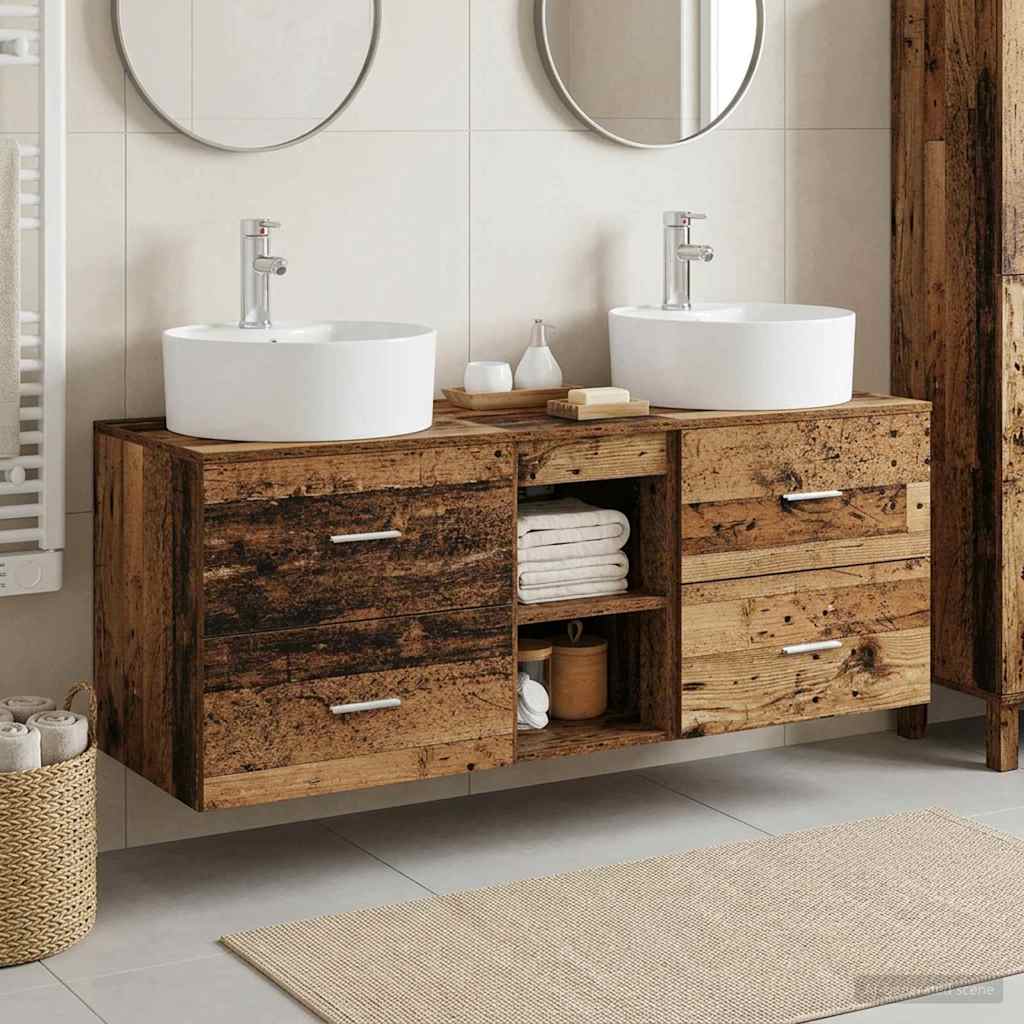 vidaXL Badkamerkast set 3 st Wit 49,5 x 44,5 x 65 cm Bewerkt hout