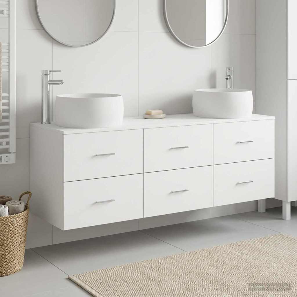 vidaXL Badkamermeubel Set 3 st Wit 49,5 x 44,5 x 66 cm Bewerkt hout