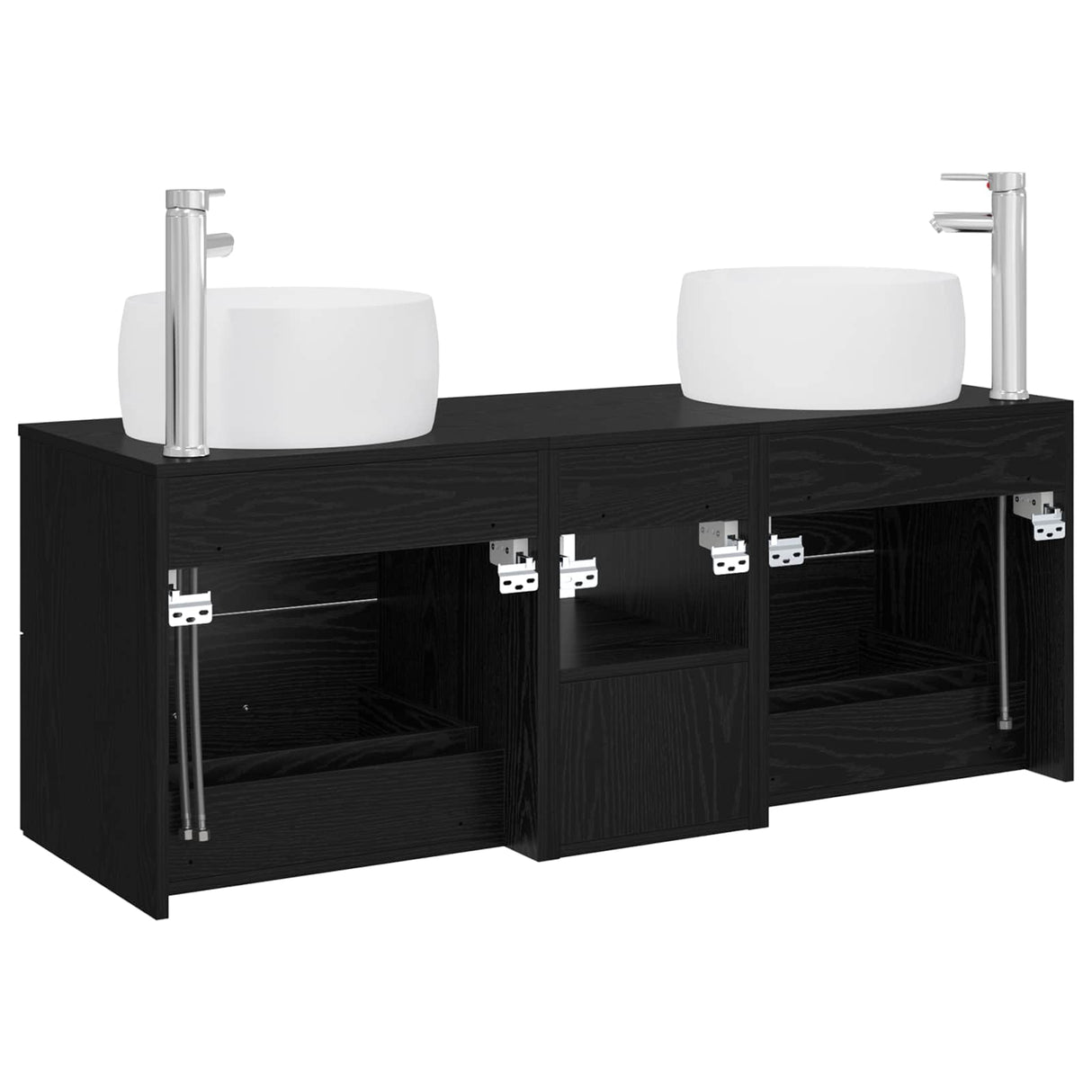 vidaXL Bathroom Furniture Set 3 pcs White 49.5 x 44.5 x 66 cm Engineered Wood
