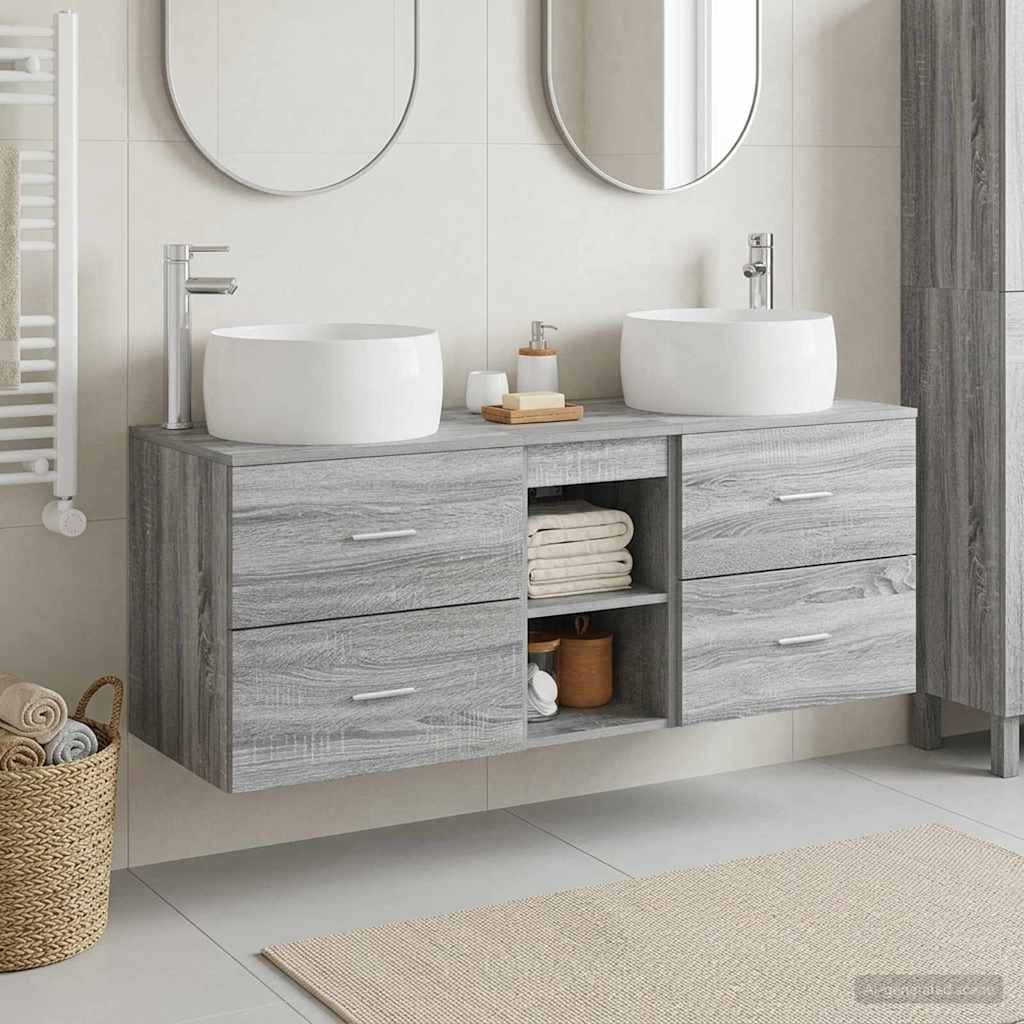 vidaXL Bathroom Furniture Set 3 pcs White 49.5 x 44.5 x 66 cm Engineered Wood