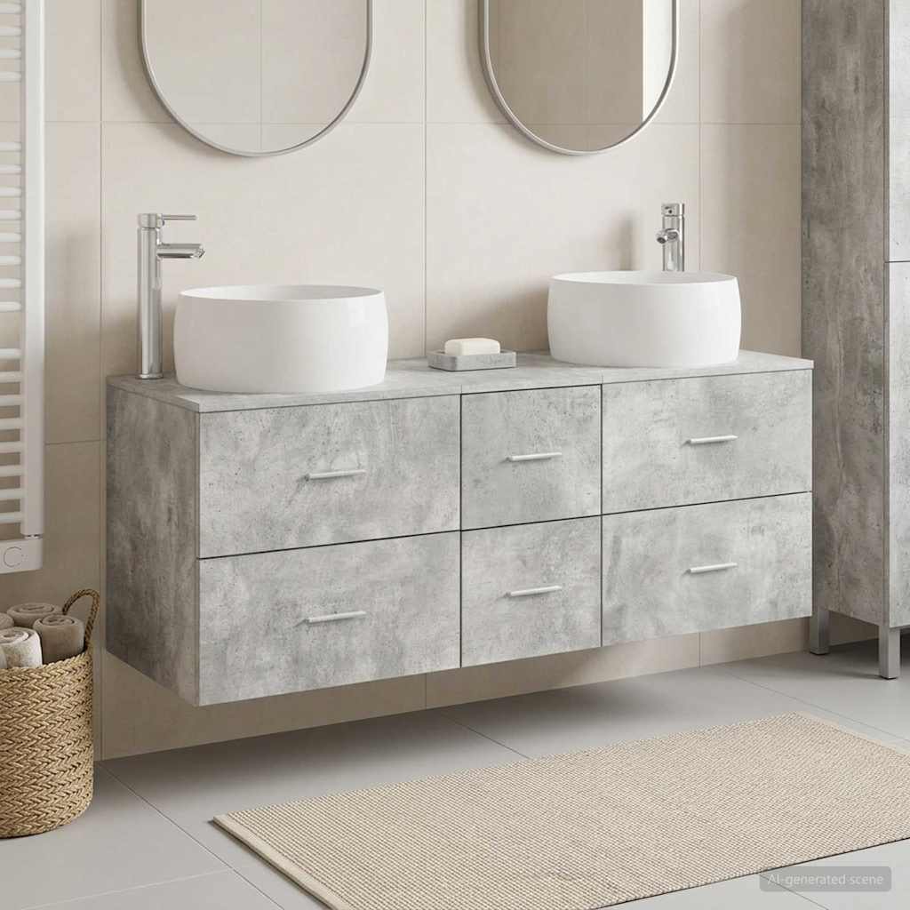 vidaXL Bathroom Furniture Set 3 pcs White 49.5 x 44.5 x 66 cm Engineered Wood