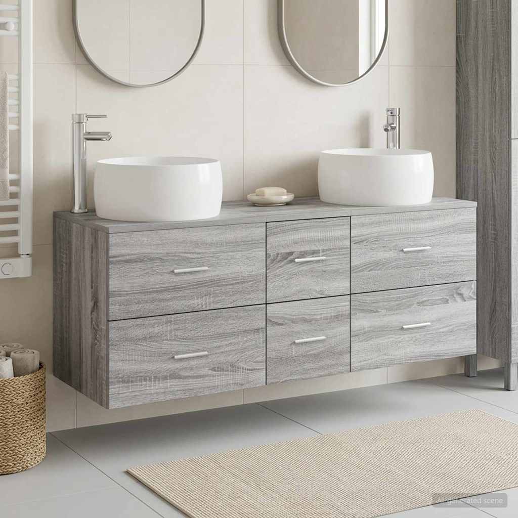 vidaXL Bathroom Furniture Set 3 pcs White 49.5 x 44.5 x 66 cm Engineered Wood