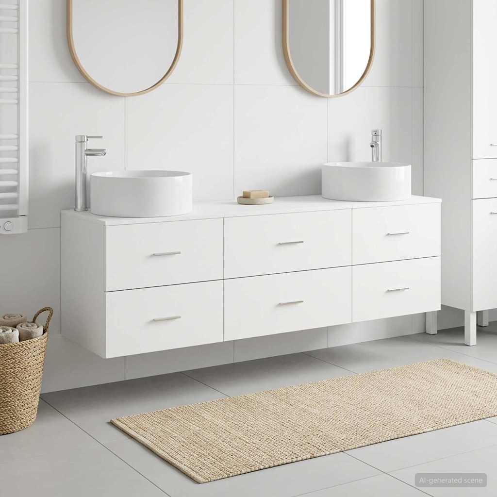 vidaXL Badkamermeubel Set 3 st Wit 49,5 x 44,5 x 65,5 cm Bewerkt hout