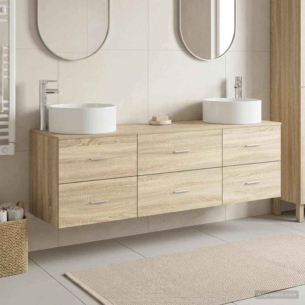 vidaXL Badkamermeubel Set 3 st Wit 49,5 x 44,5 x 65,5 cm Bewerkt hout