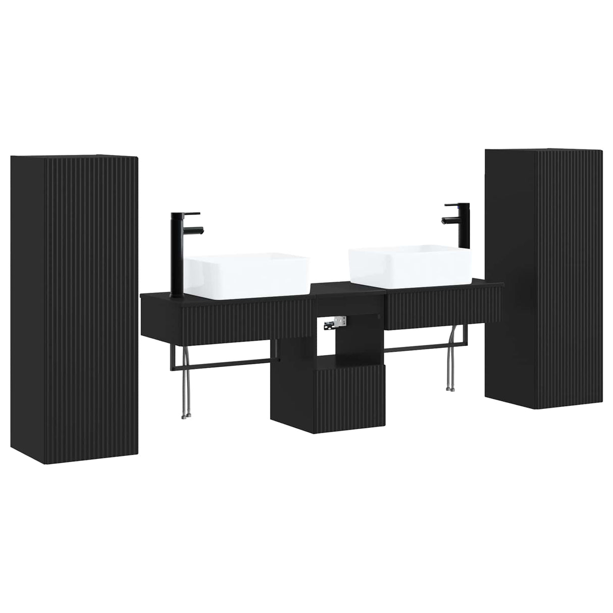 vidaXL Badkamermeubel Set 5 st Wit 33 x 34,5 x 100 cm Bewerkt hout