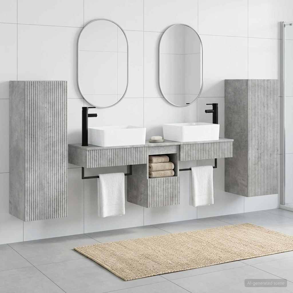 vidaXL Badkamermeubel Set 5 st Wit 33 x 34,5 x 100 cm Bewerkt hout