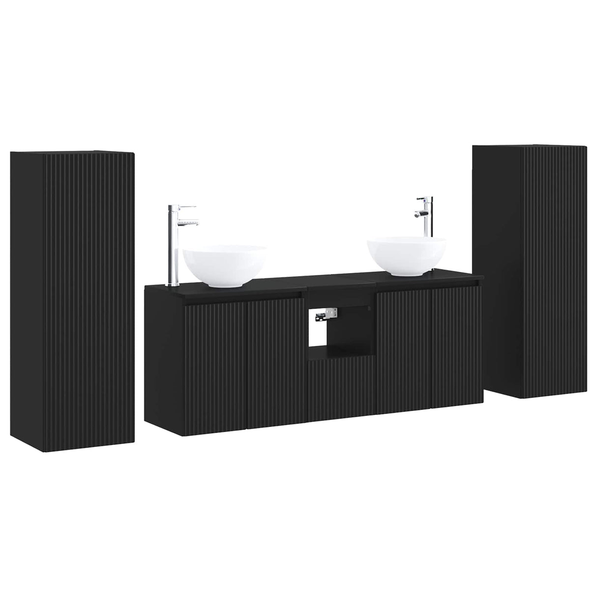 vidaXL Badkamermeubel Set 5 st Wit 33 x 34,5 x 100 cm Bewerkt hout