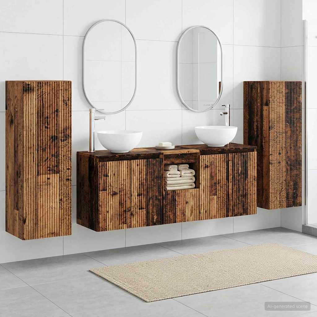 vidaXL Badkamermeubel Set 5 st Wit 33 x 34,5 x 100 cm Bewerkt hout