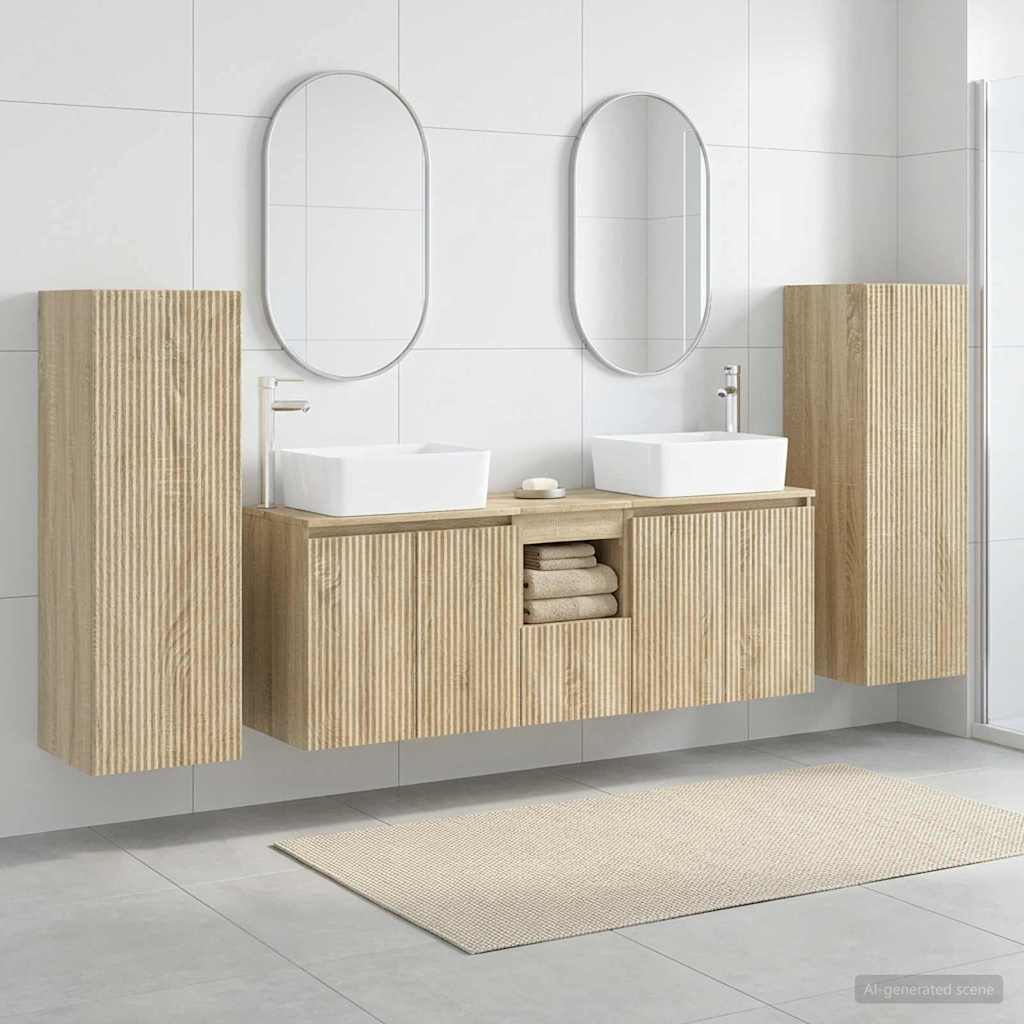 vidaXL Bathroom Furniture Set 5 pcs White 33 x 34.5 x 100 cm Engineered Wood