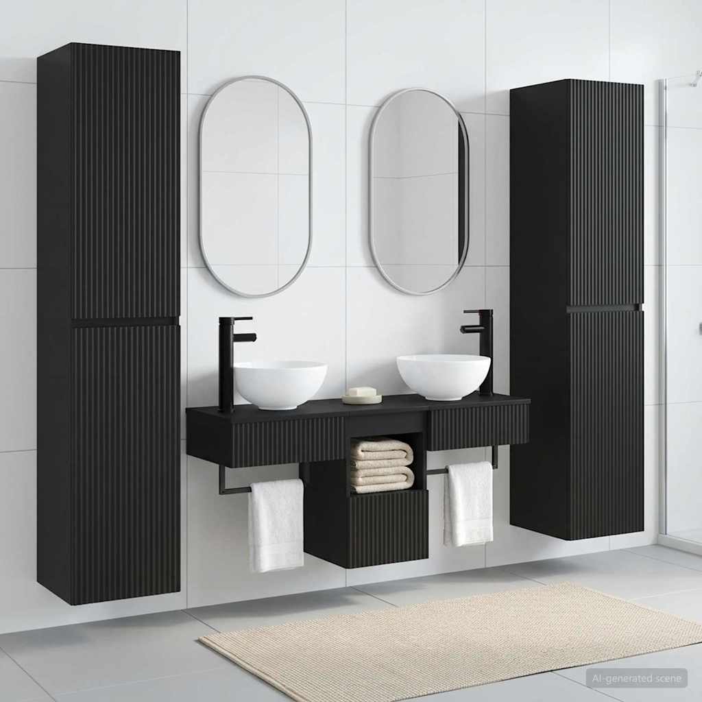 vidaXL Badkamermeubel Set 5 st Wit 33 x 34,5 x 160 cm Bewerkt hout