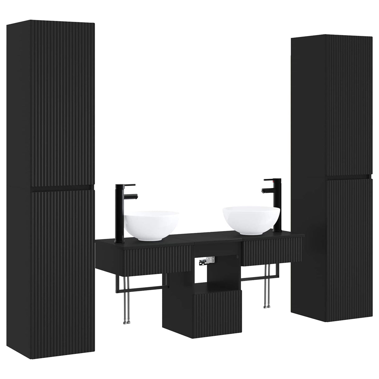 vidaXL Badkamermeubel Set 5 st Wit 33 x 34,5 x 160 cm Bewerkt hout